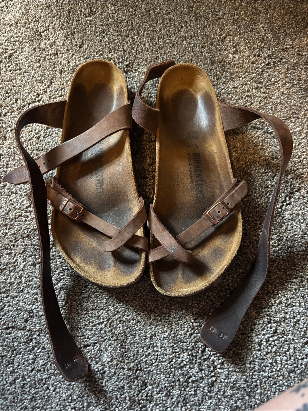 Brown Birkenstock Leather Strap Sandals